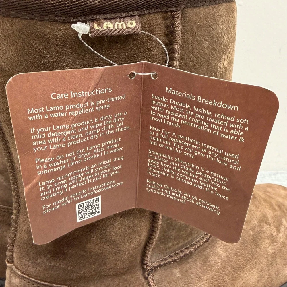Lamo Boots Mens Size 12 Brown Suede Faux Fur Lined Rugged Lug Sole LF00000002